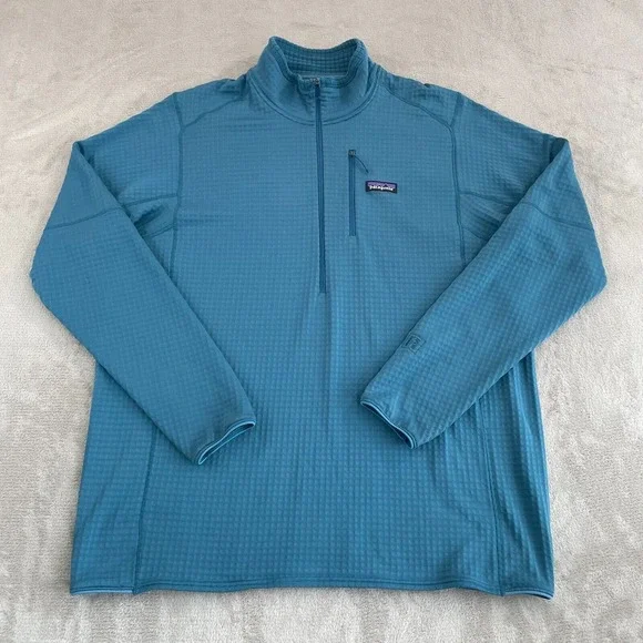 Patagonia R1 Fleece 1/2 Zip Pullover Jacket Men 2XL Regulator Waffle Polartec